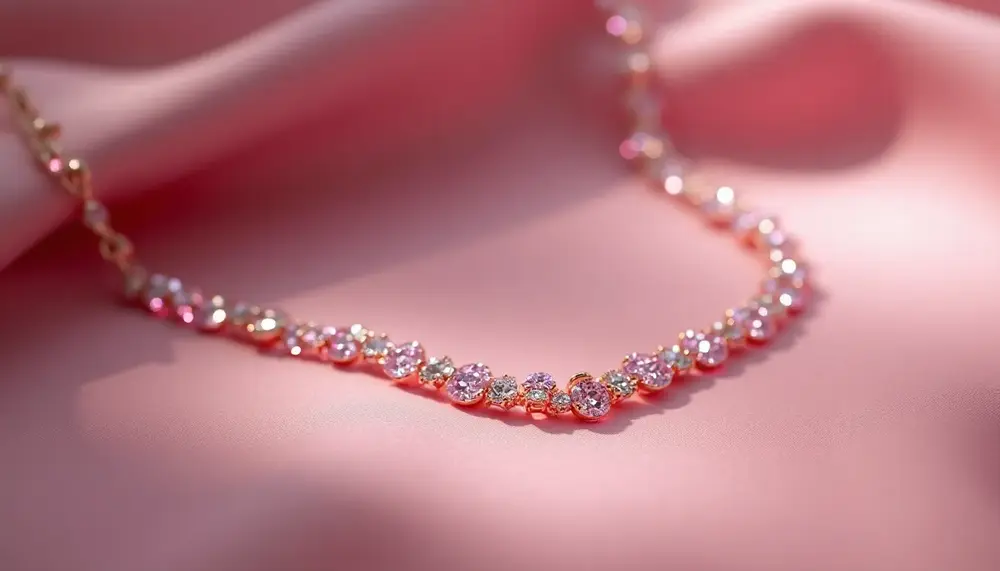 Die zarte Schönheit einer rosa diamant kette: Ein Blickfang für jede Frau