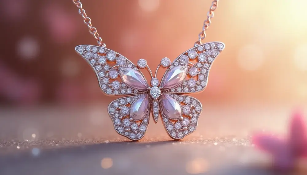 Flügel des Glücks: Die Diamant Kette Schmetterling für stilbewusste Trägerinnen